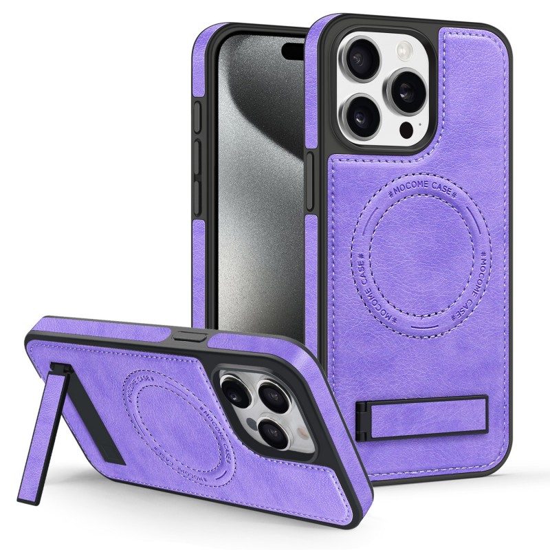 Leather Magnetic Full-cover Anti-fall Bracket iPhone Case 